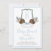 Invitation Baby shower Preppy Southern Blue Boy Turquie (Devant)