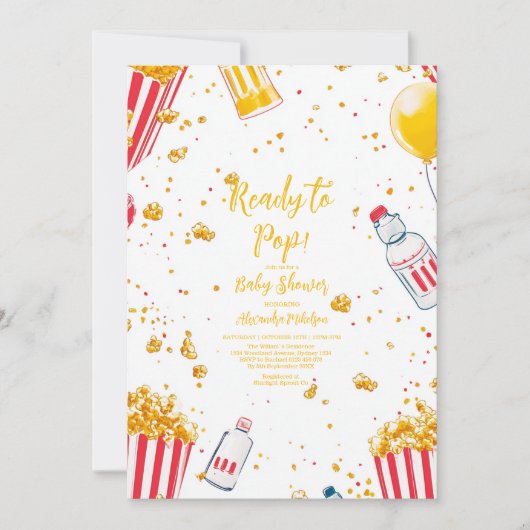 Invitation Baby shower prêt à faire des pop-up (Devant)