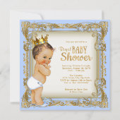 Invitation Baby shower Prince Bébé Bleu (Dos)