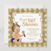 Invitation Baby Shower Prince Bleu Or (Dos)