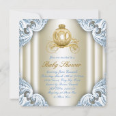 Invitation Baby shower Prince de transport bleu et or (Dos)