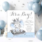 Invitation Baby shower Prince Eléphant