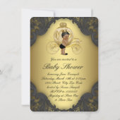 Invitation Baby shower Prince Ethnic Black Gold (Dos)