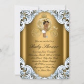 Invitation Baby shower Prince ethnique du transport bleu et o (Dos)