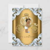 Invitation Baby shower Prince ethnique du transport bleu et o (Devant)