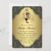 Invitation Baby shower Prince ethnique noir et or (Dos)