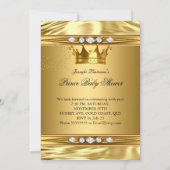Invitation Baby shower Prince Gold Foil Brunette Bow Cravate (Dos)