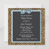 Invitation Baby Shower Prince Léopard Bleu Bébé (Dos)