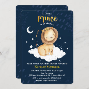 Invitation Baby shower Prince Lion