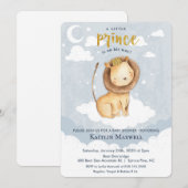 Invitation Baby shower Prince Lion (Devant / Derrière)