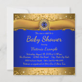 Invitation Baby shower Prince Royal Blue Gold (Dos)
