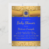 Invitation Baby shower Prince Royal Blue Gold (Dos)
