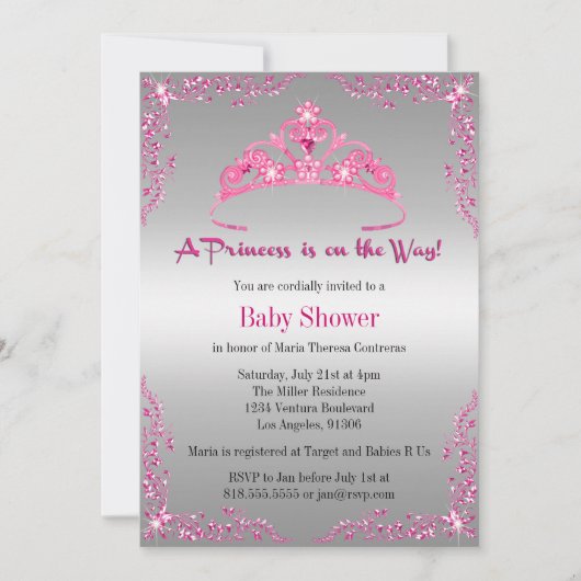 Invitation Baby shower Princess (Devant)