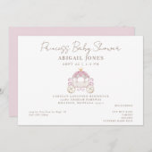 Invitation Baby shower Princess Carriage (Devant / Derrière)
