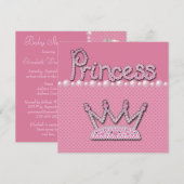 Invitation Baby shower Princess Crown Shoks & Jewel Pacifier (Devant / Derrière)