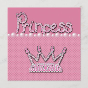 Invitation Baby shower Princess Crown Shoks & Jewel Pacifier