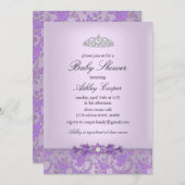 Invitation Baby shower Princess Purple (Devant / Derrière)