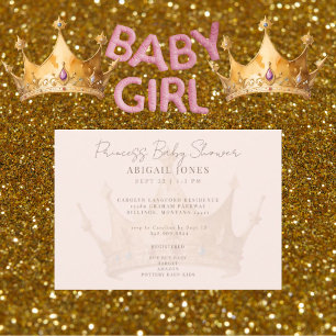 Invitation Baby shower Princess Tiara Blush