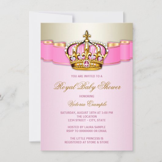 Invitation Baby shower Princesse (Devant)