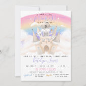 Invitation Baby shower Princesse avec arc-en-ciel (Devant)