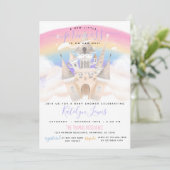 Invitation Baby shower Princesse avec arc-en-ciel (Debout devant)