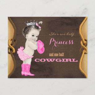 Invitation Baby shower princesse Cowgirl