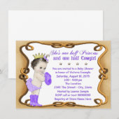 Invitation Baby shower Princesse Cowgirl violet (Devant / Derrière)