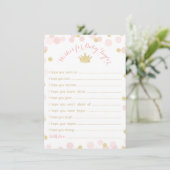 Invitation Baby shower Princesse Crown Wives for Baby Card (Debout devant)