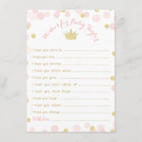 Baby shower Princesse Crown Wives for Baby Card