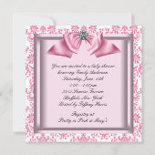Invitation Baby shower princesse Damas noir rose (Dos)