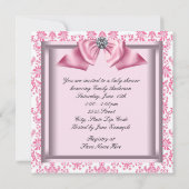 Invitation Baby shower princesse Damas noir rose (Dos)