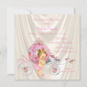 Invitation Baby shower princesse d'or rose et d'ivoire Pearl (Dos)