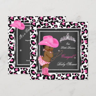 Invitation Baby Shower Princesse Fille Cowgirl Ethnique