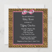 Invitation Baby Shower Princesse Guépard Rose (Dos)