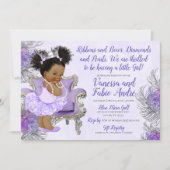 Invitation Baby shower princesse Lavender Silver (Devant)