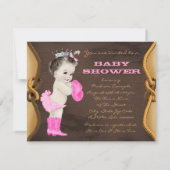 Invitation Baby shower princesse mignonne Cowgirl (Dos)