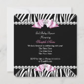 Invitation Baby shower princesse noire Zebra Rose Bow (Dos)