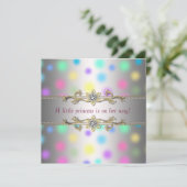 Invitation Baby Shower Princesse Pastels à Points (Debout devant)