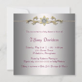 Invitation Baby Shower Princesse Pastels à Points (Dos)