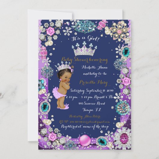 Invitation Baby shower princesse, petite princesse (Devant)