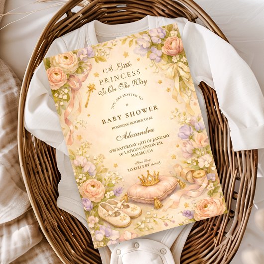 Invitation Baby Shower Princesse Rêveuse Star