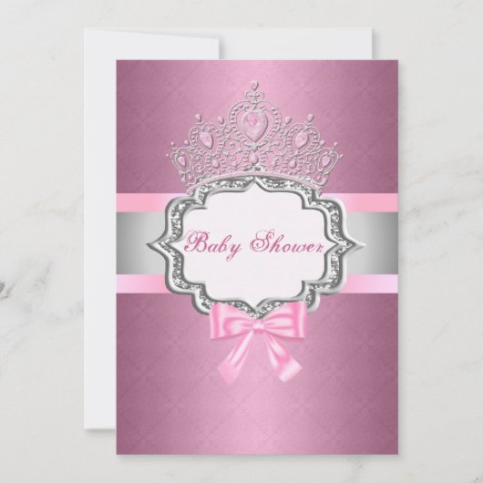 Invitation Baby shower Princesse Rose (Devant)