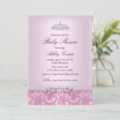 Invitation Baby shower Princesse Rose (Debout devant)