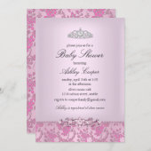 Invitation Baby shower Princesse Rose (Devant / Derrière)