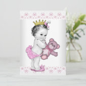 Invitation Baby shower princesse rose (Debout devant)