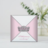 Invitation Baby shower princesse rose Diamond Tiara (Debout devant)