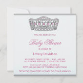 Invitation Baby shower princesse rose Diamond Tiara (Dos)