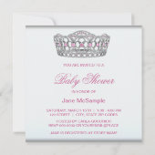 Invitation Baby shower princesse rose Diamond Tiara (Dos)