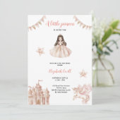 Invitation baby shower princesse rose élégant et mignon (Debout devant)