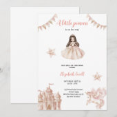 Invitation baby shower princesse rose élégant et mignon (Devant / Derrière)